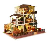 DIY Miniature Dollhouse, 3D Puzzles Toy Doll House Model Building Kits with Dust Cover & LED,Great Creative Crafts Gift for Adult Teen