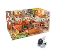 DIY Miniature Dollhouse Construction Kit, Wooden Dollhouse with LED Lighting, Dustproof and Music Box, Mini Loft House Accessories, Furniture Toy for Adults, Teenagers, Birthday Gift