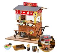 DIY Miniature Dollhouse Kit Chinese Style Japanese style Model teenagers Assembled Toy Presents House with LED Light for Surprise Chirstmas (Japanese Lamian Noodles)