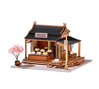 DIY Miniature Dollhouse Kit Chinese Style Japanese style Model teenagers Assembled Toy Presents House with LED Light for Surprise Chirstmas (Baozi Shop)