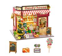 DIY Miniature Dollhouse Kit DIY Mini House Furniture kit Wooden Dolls House with LED Light Christmas Creative Gift for Family and Friends (No Dust Cover)