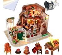 Diy Miniature Dollhouse Kit Handmade Vintage Villa Model Home Decoration With Music Movement Creative Handicraft For Adults Halloween Birthday Gift
