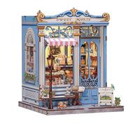 DIY Miniature Dollhouse Kit, Wooden Dollhouse Kit Miniature House Kit with LED Light, Creative Room Idea for Kids/Adults (House B)