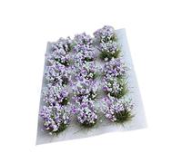 DIY Miniature Flower Cluster Vegetation Groups Grass Tufts for Railway Train Railroad Building Model Miniature Scenery, Light Purple