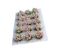 DIY Miniature Flower Cluster Vegetation Groups Grass Tufts for Railway Train Railroad Building Model Miniature Scenery, Pink