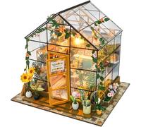 DIY Miniature Greenhouse Kit Age 14+, Tiny House for Adults to Build, Mini House DIY Kit with Furnitures, Halloween/Christmas Decorations/Gifts for Family and Friends