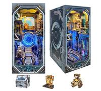 DIY Miniature House Coffee Shop,Booknook Tiny House Bookshelf 3D Wooden Puzzles With LED,Bookend Bookshelf Insert Decor,Cool Birthday Easter Ideas For Adults Teens Family