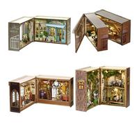 DIY Miniature House Kit DIY Cottage MINI Fantasy Magic Series No-Cut Paper Accessories Flip-Flop Designs 1:100 Scale Creative Woodcrafts (4PCS)