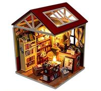 DIY Miniature House Kit,Tiny House Building Kit 3D Wooden Puzzle Crafts Mini Doll-house Room Making Set with Light,Gifts for Family and Friends