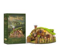 DIY miniature house model kit, 3D wooden puzzle with LED lights, handcrafted Hill Manor cottage, creative handmade gift, suitable for adults and teenagers, home decoration collectible