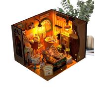 DIY Miniature House Model | Tiny Craft Building Toy | DIY House Kit | For Home Decoration Gift Idea Living Room Library Apartment Sleeps
