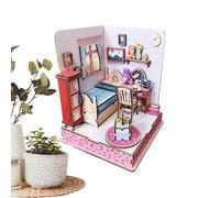 DIY Miniature House - Wooden Bedroom Scene Puzzle, Diy Handcrafted Model | Precision Cut Construction Attribute, Engaging Hobby Gift For Home Shelf Accent Celebration Holiday Birthday Event