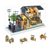 DIY Miniature Japanese Villa Dollhouse Kit - "Mountain & Field Manor" Modern Home Model with Outdoor Scene - Detailed Craft Gift for Adults