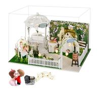 Diy Miniature Wedding Garden Kit, Wedding Scene Dollhouse, Couple Statues And Music Movement, Romantic Craft Gifts, Miniature Handmade Creative Projects (Wedding D)