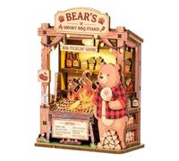 DIY Miniature Wooden House Model Fridge Magnet Kit, Magnet Building Food Theme Doll House with Led Light for Refrigerator&Desk Bookshelf Decor,Cute 3D Puzzles Tiny Room Craft Ornament Gifts (Style C)