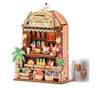 Diy Miniature Wooden House Model Fridge Magnet Kit, Magnet Building Fruit Doll House 3d Puzzles Kits With Led Light for Refrigerator/desk Bookshelf Decor, for Adults,beginners Handmade Craft Gifts