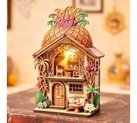 DIY Miniature Wooden House Model Fridge Magnet Kit, Magnet Building with LED Light, Miniature Scene Decor, Cute Tiny Room Craft Ornament for Adults,Beginners, 3D Puzzles Crafts Gifts