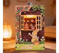 DIY Miniature Wooden House Model Fridge Magnet Kit, Magnet Building with LED Light, Miniature Scene Decor, Cute Tiny Room Craft Ornament for Adults,Beginners, 3D Puzzles Crafts Gifts