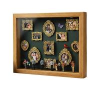 DIY MiniMuseum Shadow Box: Personalized Keepsake Kit with 10 Mini Frames & 8 Figures - 3D Object Frame for Family Memories, Craft Kit & Wooden Gift Ideas