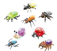 DIY MOC Insect Building Blocks Set 8PCS/Set - Mini Toy Bricks for Kids Ages 6+ Educational STEM Construction Kit with Cartoon Animal Models,Creative Assembly Toys & Gift Ideas