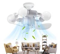 DIY Modular Ceiling Fan Light - Simple LED Lamp, Silent DC Motor | Intelligent Remote Control Adjustment for Living Rooms Bedrooms and Home Improvement E27 Screw-in (1 Piece)
