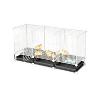 DIY Modular Chicken Cage With 1.5cm Dense Iron Mesh Chicken Coops With Easy-Clean Pull-Out Tray Sturdy Poultry House For Chicks, Ducks & Small Poultry, Multi-Size(White,111x39x48cm)