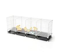 DIY Modular Chicken Cage With 1.5cm Dense Iron Mesh Chicken Coops With Easy-Clean Pull-Out Tray Sturdy Poultry House For Chicks, Ducks & Small Poultry, Multi-Size(White,147x39x48cm)