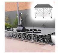 DIY Modular Platform for Event, Non-slip Portable Stage Platforms 4x4 3.3x3.3 Ft, Connectable Stage Equipment with Foldable Aluminium Riser and Side Clamp(H 31.5in/80cm,LxW 4x4ft/1.22x1.22m)
