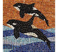 DIY Mosaic Art Kit Square 7inch 20cm Orca 2