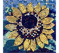 DIY Mosaic Art Kit Square 7inch 20cm Sunflower