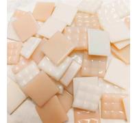 DIY Mosaic Kit 85g/3oz Approx.30pcs Mosaic Quartz Tiles 2cm/0.78in Square Tile 0.4cm/0.15in Thickness DIY Material Mixed Color(Pink Mixed)