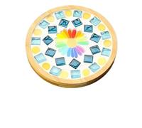 DIY Mosaic Kit Handmade Mosaic Crystal Material Kit DIY Bamboo Coaster Bag Creative Round Square Cup Mat Making(34)
