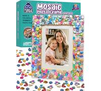 DIY Mosaic Photo Frame Kits for Kids - Craft Kit for Girls Ages 8-12 | Make-your-own Activity, Summer Projects, Tween Gift, 10 9 8 7 6 Year Old Birthday Present, Creative STEAM Activity