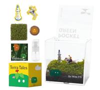 DIY Moss Terrarium Kit, 4×4×4 inch Acrylic Cube Mini Garden with Live Star Moss, Soil, Free Spirit - Craft Kit for Adults and Teens, Relaxing Desk Decor & Unique Gift for Home or Office