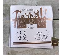 DIY, Mr. Fix it, Tools, Builder, Handyman Card -any age 18, 19, 21, 30 ,40 ,50 , 60, 65, 70, 80, 90, Personalised Handmade Birthday Card - made to order - by White Cotton Cards