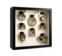 DIY Museum Kit For Crafts And Personal Souvenirs | Silhouette Display Case For Photos And Collection Memories,DIY Gold Small Photo Frames Set,For Graduation, Christmas, Cump