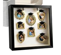 DIY Museum Mini:Silhouette Souvenirs Display Miniatures, Gold Frame, Decorative Creative Set, Memorable Container, Home Decor Accessory, Grad Gift Idea
