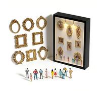 DIY Museum Silhouette Box - Celebrate Your Unique Memories in Style, Museum Kit with Figures and Frames for Valentine's Day Anniversary, Wedding, Birthday & Home Décor (Black,with Light)