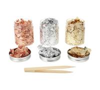 DIY Nail Art Gold Foil Paper for Gel and Press on Nails | Bamboo Tweezer Included, Beginner-friendly Application, Festive Accents for Home Manicure, Special Occasions