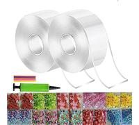 DIY Nano Tape Bubble Kit, Sensory Squishy Balloon Making Set for Kids & Adults, Double Sided Craft Tape with Glitter & Straws, Creative Stress Relief Toy, Fun Birthday Gift Activity