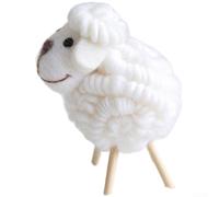 DIY Needle Felting Kit Including Handmade Felt Wool Sheep Decorations with Curly Wool Design for Festive Holiday Crafting (White)