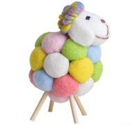 DIY Needle Felting Kit Including Handmade Felt Wool Sheep Decorations with Curly Wool Design for Festive Holiday Crafting (Colorful Trumpet)