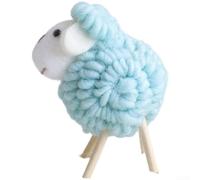 DIY Needle Felting Kit Including Handmade Felt Wool Sheep Decorations with Curly Wool Design for Festive Holiday Crafting (Azure)