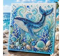 DIY Ocean Theme Pearl Art Kit, Wave Pearl Diamond Art Painting Kit (Blue C)