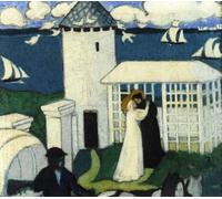 DIY Oil Painting for Adults Beginner Visitation in Blue Painting by Number with Brushes and Acrylic Pigment On Canvas