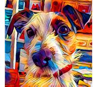 DIY Oil Painting Paint by Number Kit for Children Jack Russell Terrier Dog Painting by Numbers DIY Oil Painting Canvas Print Wall Art Home Decoration 40x50cm