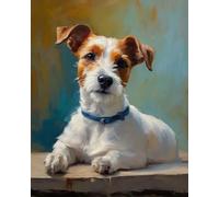 DIY Oil Painting Paint by Number Kit Jack Russell Terrier Digital Painting Drawing Canvas with Brushes Acrylic Pigment Wall Art Gifts,40x50cm,No Frame