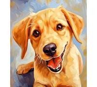 DIY Oil Painting Paint by Number Kit Labrador Retriever Digital Painting Drawing Canvas with Brushes Acrylic Pigment Wall Art Gifts,40x50cm,No Frame