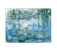 DIY Oil Painting Paint by Numbers Kit for Adults Claude Monet《Waterlilies 1916-1919》 Beginner Drawing with Brushes Christmas Decor Decorations Gifts