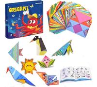 DIY Origami Kit, 108 Sheets Double Sided Origami Paper Set with 84 Page Guiding Book Kids Paper Crafts 3D Cartoon Shaped Origamis DIY Art and Craft Projects Ideal Gift for 4-12 Years Beginners Kids
